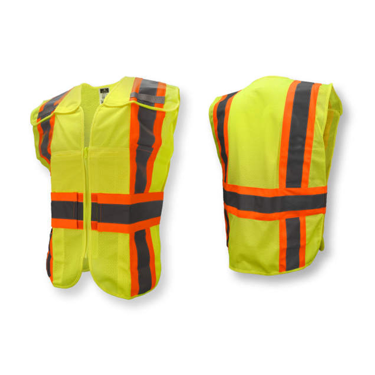 RK Safety Class 2 D-Ring Two Tone Mesh Vest - P6611& P6612 (Orange, Lime)