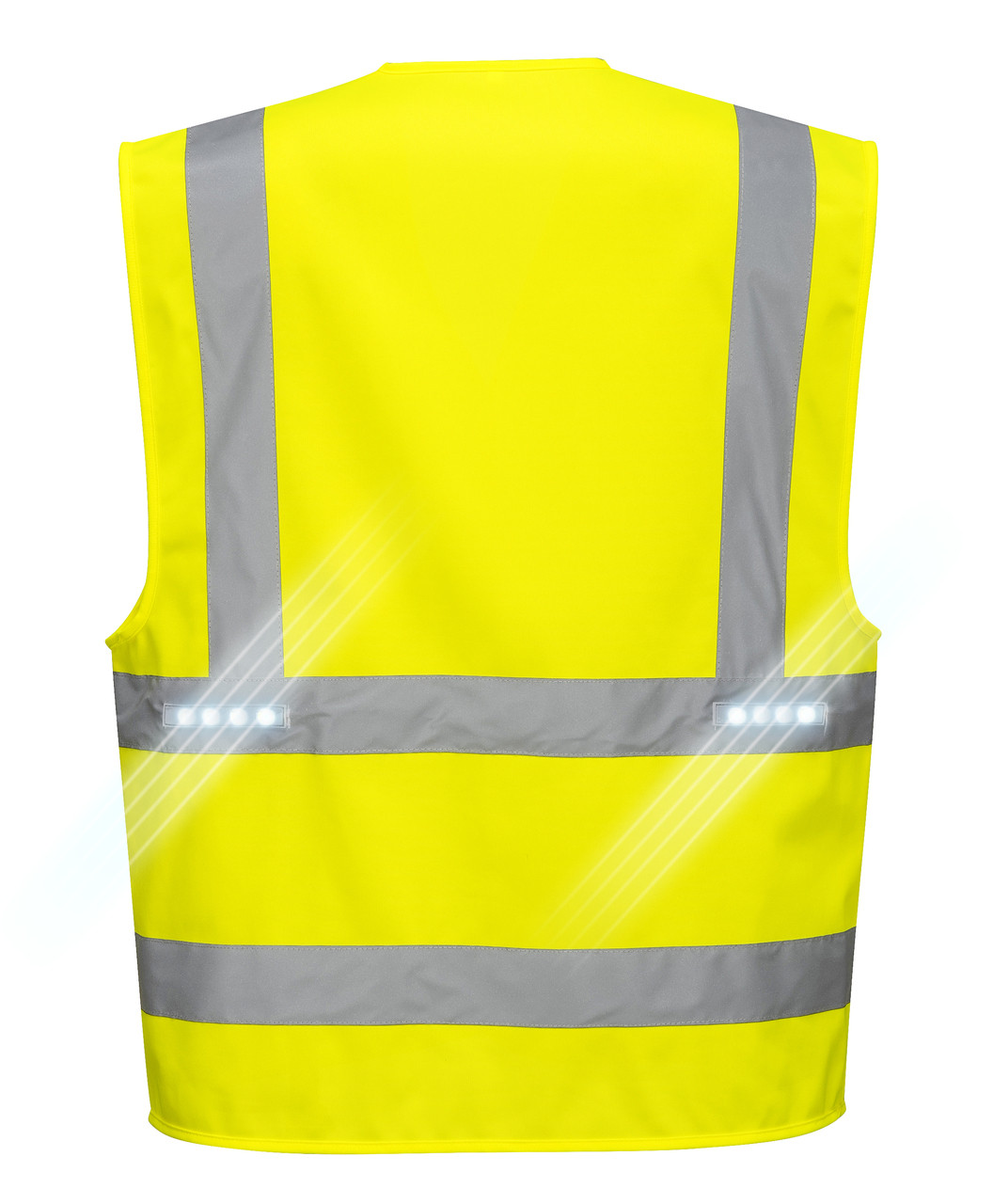 Portwest L470YER Vega High Visibility Class 2 LED Vest : Hi-Vis