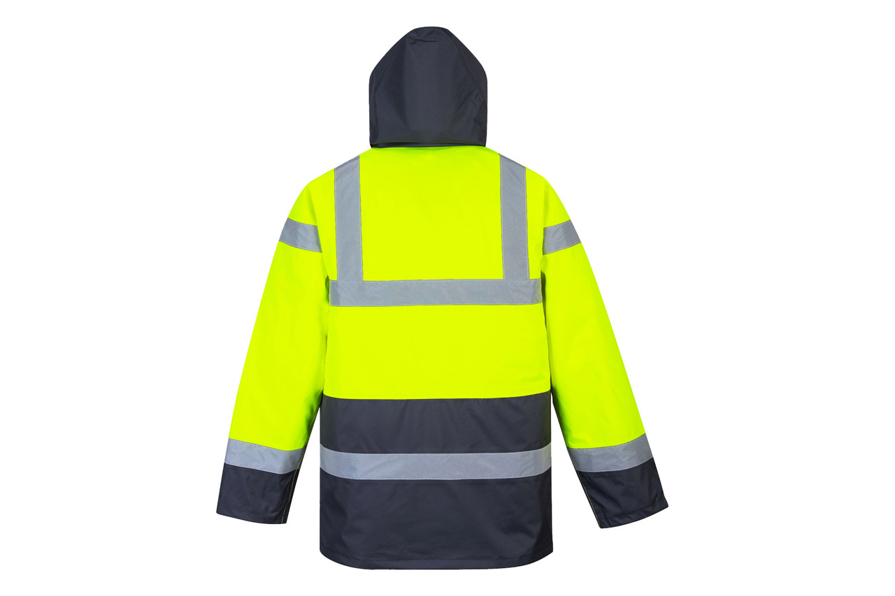 Portwest® US466YBR Hi-Vis Contrast  Insulated Waterproof Traffic Parka