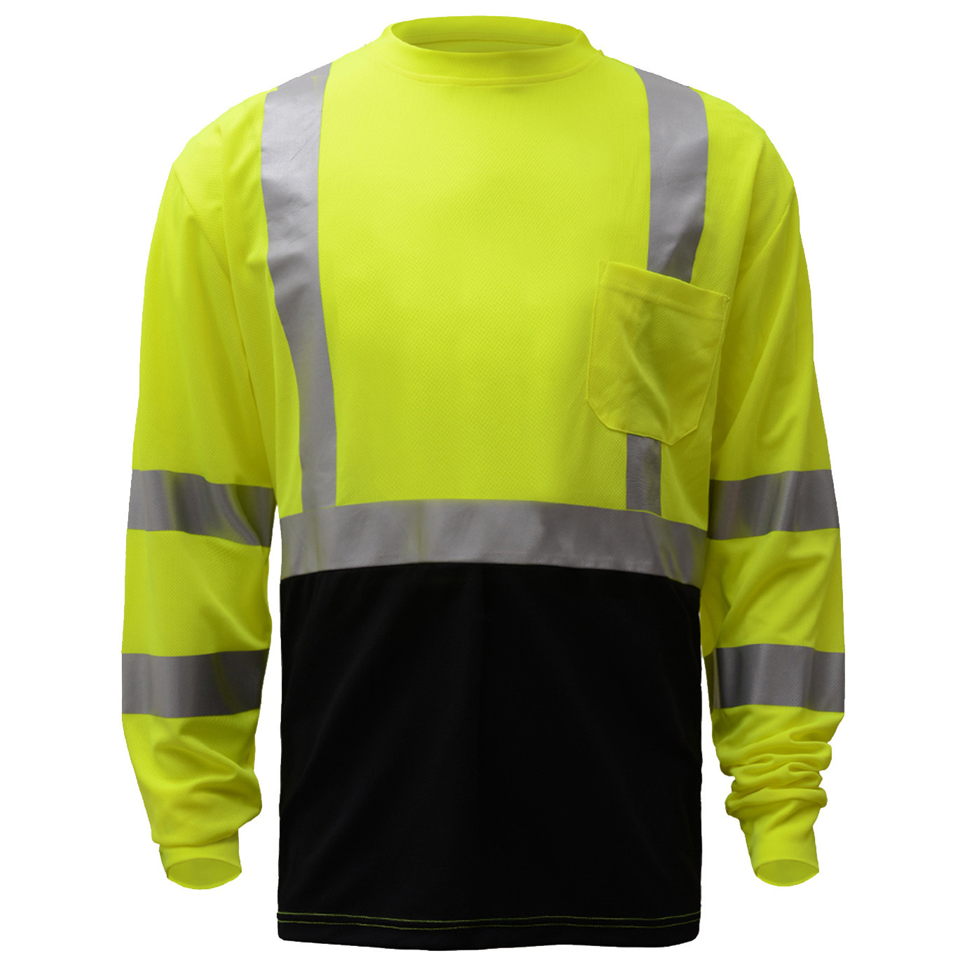 GSS Safety 5113 Type R Class 3 Black Bottom Long Sleeve Safety Shirt
