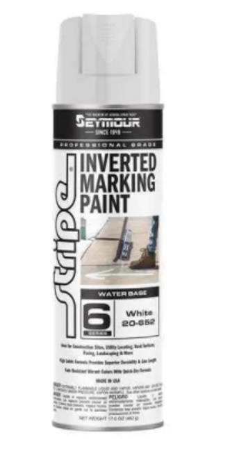 Seymour White 20-652 Inverted (WATER BASED), 17 oz. Marking Paint - 12 CANS