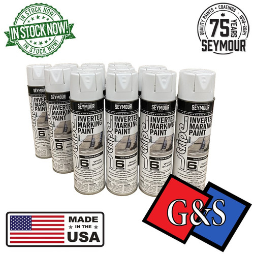 Seymour White 20-652 Inverted (WATER BASED), 17 oz. Marking Paint - 12 CANS