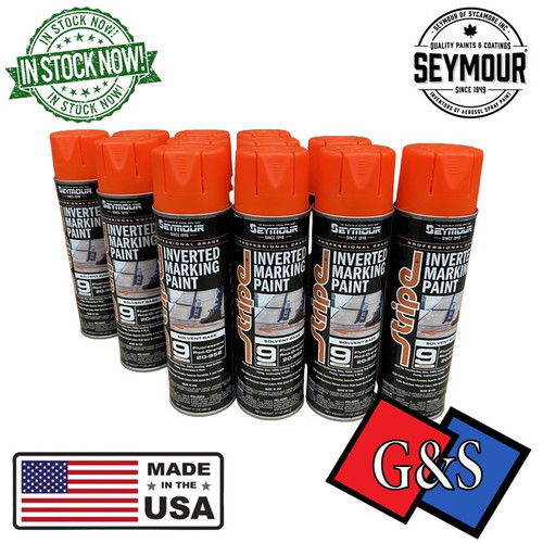 Seymour Stripe® 20-958 Red/Orange Fluorescent Solvent Base Street & Utility Marking Paint 17 oz. - 12 CANS