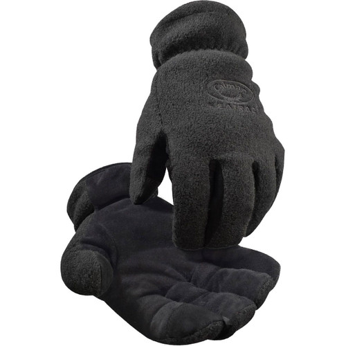 Winter Mens Black Deerskin Genuine Leather Touch Screen Gloves