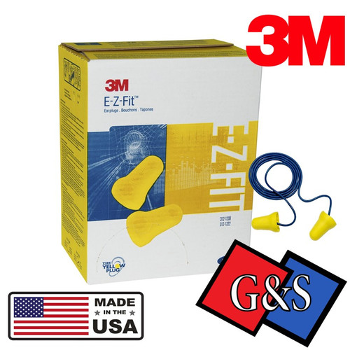 3M E-A-R E-Z-Fit Earplugs 312-1222, Corded, Poly Bag : Earplugs
