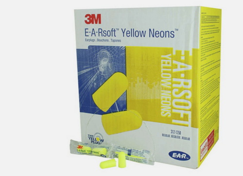 3M™  E‑A‑Rsoft™ Yellow Neons™ Uncorded Foam Earplugs - NRR 33 dB (200 Pairs)
