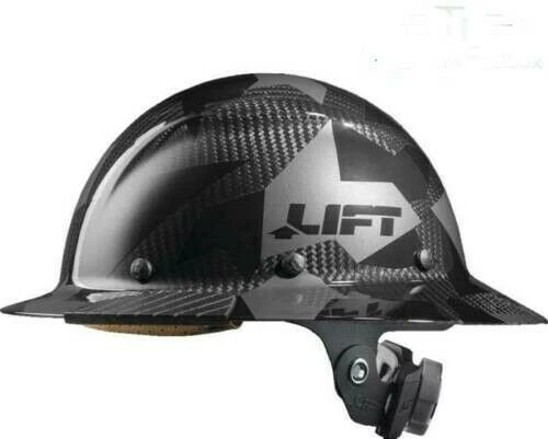 LIFT Safety® Dax Carbon Fiber Hard Hat Full Brim (Type 1 Class C) - Black Camo