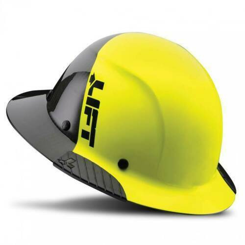 LIFT Safety HDF50C-19HC Dax Carbon Fiber Hard Hat Full Brim 50/50 Yellow & Black w/Ratchet Suspension, Type 1 Class C