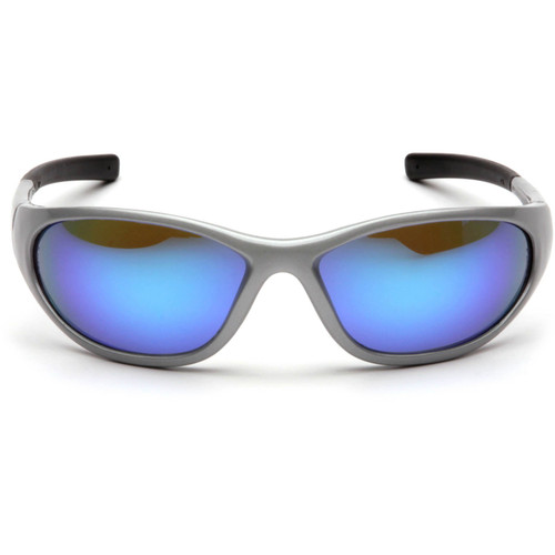 Pyramex® Zone II Safety Glasses w/ Silver Frame and Ice Blue Mirror Lens Pyramex® Zone II Safety Glasses w/ Silver Frame and Ice Blue Mirror Lens