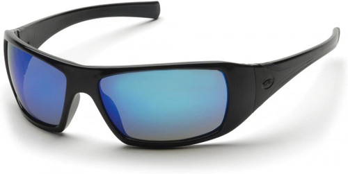 Pyramex® Goliath Safety Eyewear - Ice Blue Mirror Lens with Black Frame