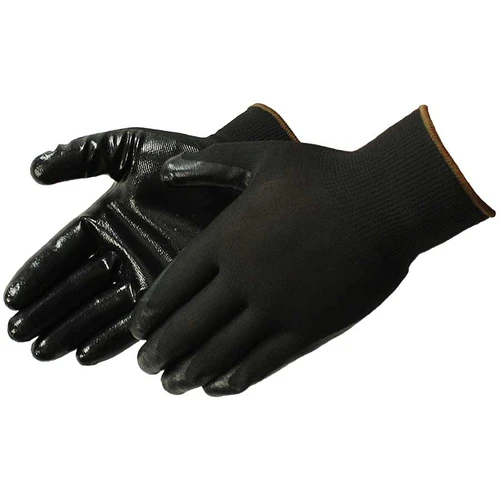 Liberty Safety® Black Nitrile Coated Nylon Gloves (Sold by the dozen)