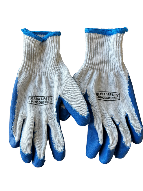  Blue 10 Gauge Latex Palm Coated Gloves (Sold by the dozen)