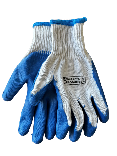  Blue 10 Gauge Latex Palm Coated Gloves (Sold by the dozen)