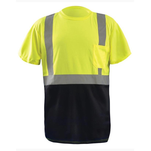 Hi-Vis Black Bottom Class 2 Reflective Safety Shirt (SMALL ONLY)