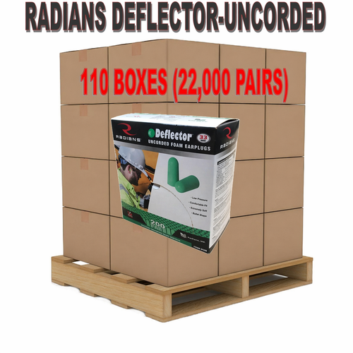 Pallet of radians FP90 Deflector Uncorded Earplugs (22,000 PAIRS)