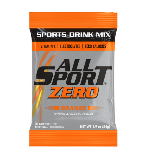 All Sport Zero (Orange Zero) Electrolyte Sport Drink Mix, Sugar Free, 1.9OZ Bag Yields 2.5 Gallons, 30 