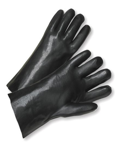 LIBERTY GLOVE Black Fully Coated PVC Work Gloves (12" / 14" )