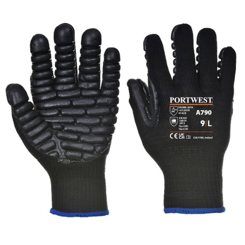 Portwest A790 Anti-Vibration 10 Rubber Chloroprene Glove Black Portwest A790 Anti-Vibration 10 Rubber Chloroprene Glove Black
