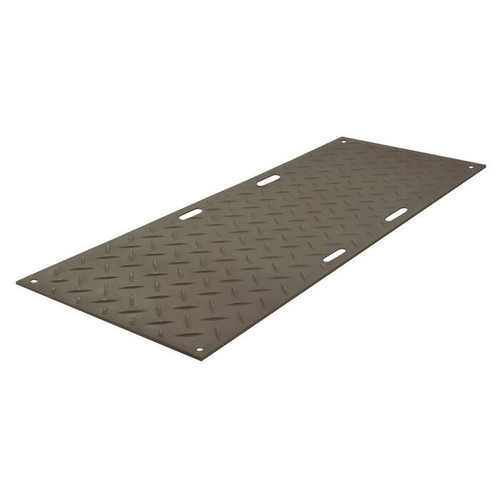 AlturnaMAT® 3' x 8' Ground Protection Mat - 120-Ton Load Capacity – Black Tread w/ Hand Holes