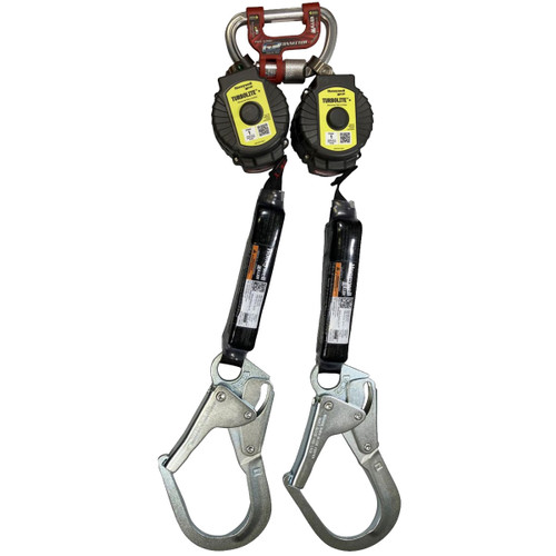 Protective Industrial Products 6' Miller® Twin Turbo™ Personal Fall Limiter w/ Aluminum Locking Rebar Hooks 