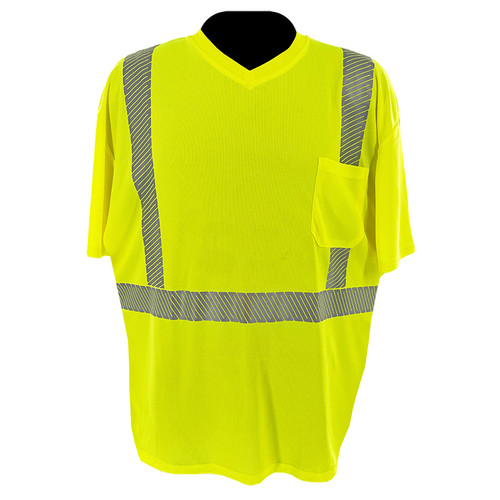 C2V X-Crash 8T12G2H Type R Class 2 Segmented Tape Safety Yellow Shirt -FRONT