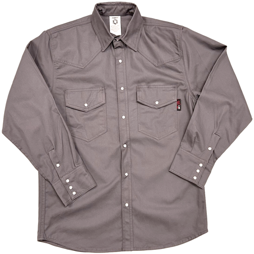 ARMOUR GUARD® Gray Western Style FR Work Shirt 