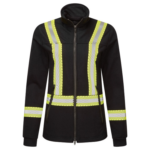 Portwest® IOS375 - Women's Segmented Striped Navy Fleece Full Zip Jacket - Navy