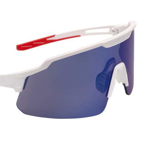 Radians® Wydazz™ Red & White Half Frame Limited Edition Safety Glasses w/ Blue Lens