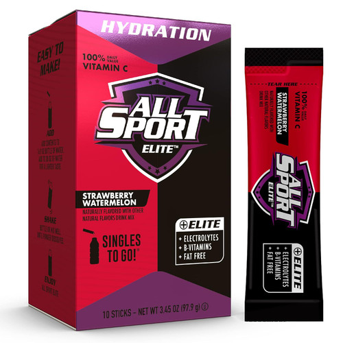 ALL SPORT Sports Drink Mix 30812 Strawberry Watermelon, Single-Serve, 5.9 oz Concentrate (10 Per Pack)