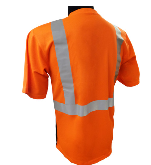 G&S Hi-Vis Class 2 Reflective Safety Shirt - Safety Orange / Black Bottom