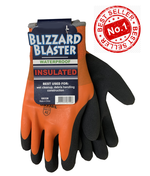 Blizzard Blaster GS338 Insulated (WATERPROOF) Double-Dipped  Latex Coated Palm