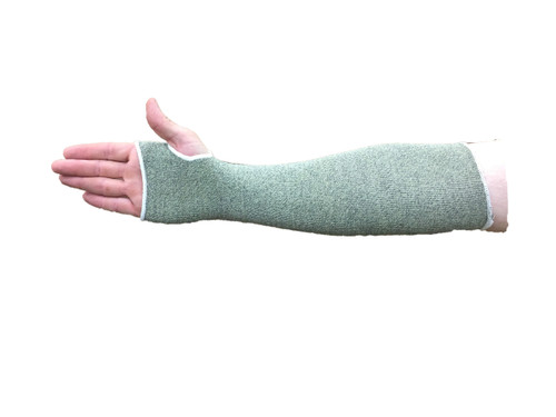 ATA® Hide-Away™ MSATA/HA-18T 1-Ply Cut-Resistant Sleeve With Thumb Hole, 18 in L, Fiber, Green