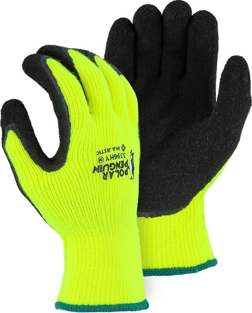 Majestic Glove 3396HY Polar Penguin, HI-VIS, Foam Latex Palm Coated (1 PAIR)