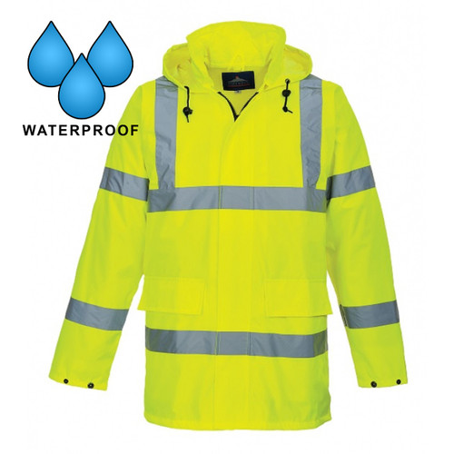 Portwest UH440YER Class 3 Hi-Vis Yellow Waterproof Traffic Jacke