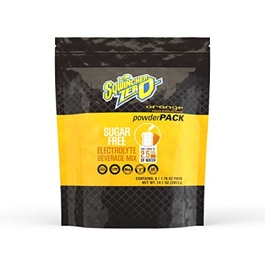 Sqwincher Zero Powder Pack Sugar Free, Orange, 2.5 gal (Bag