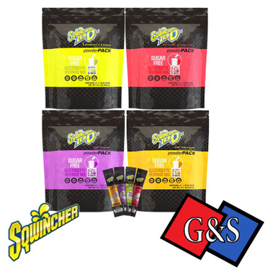 Sqwincher Zero 2.5 gal Powder Pack Sugar Free - Assorted Case (32