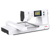bernette b79 embroidery machine with embroidery module and hoop attached showing design screen