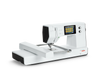 bernette b79 embroidery machine with embroidery module and hoop attached showing design screen