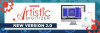 Product Banner
Janome Artistic Digitizer 2.0 product banner featuring the software logo, a computer monitor displaying the digitizing workspace with a floral embroidery design, and the retail software box, announcing the new Version 2.0 release.