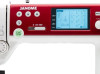 Close-up of the Janome MC6650 convenience button panel showing the start/stop, needle up/down, reverse, locking stitch, and automatic thread cutter buttons located beside the LCD screen