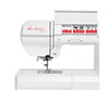 Elna eXcellence 580+ Computerized Quilting Sewing Machine with top open showing stitches