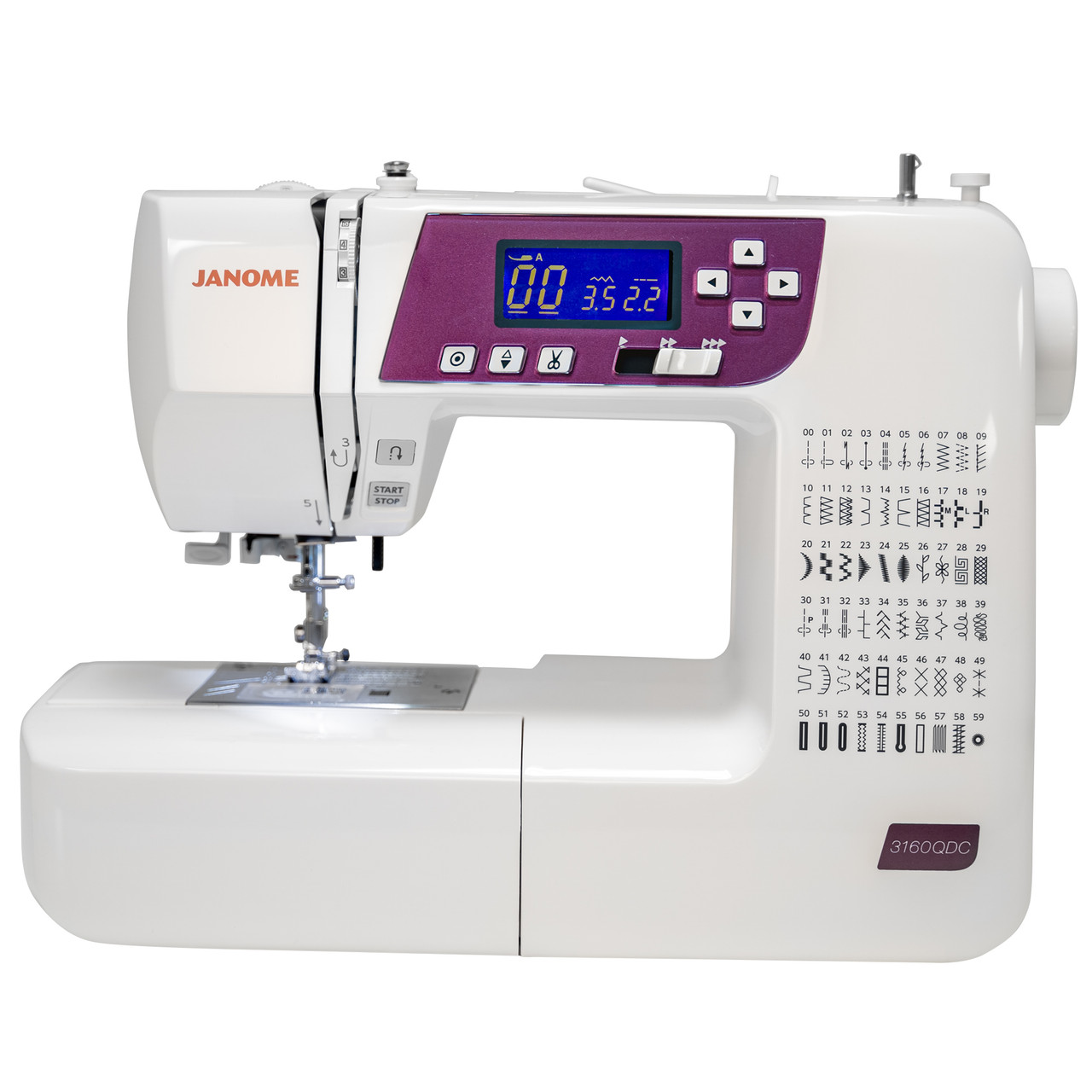 Janome 3160QDC-G Purple Computerized Sewing Machine with Bonus