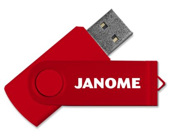 Janome 8GB USB Stick for transferring embroidery designs from your computer to sewing machine