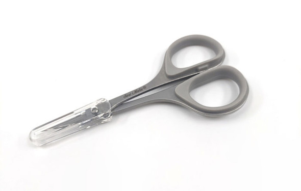Comfort grip mini scissors for long arm thread cutting