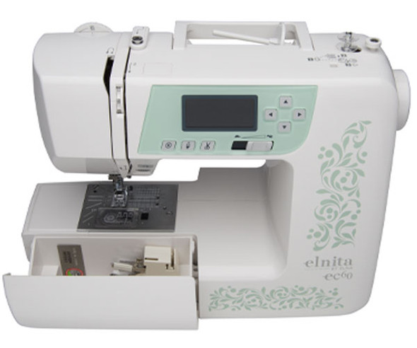 Elna Elnita ec60 Computerized Sewing Machine with Bonus Package top view