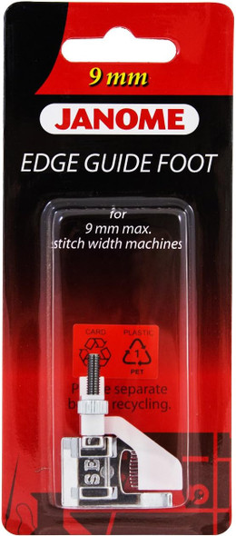 Janome Edge Guide Foot for 9mm to guide your sewing machine along edges to create designs