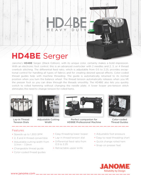 Janome HD4BE Heavy Duty Serger with Bonus