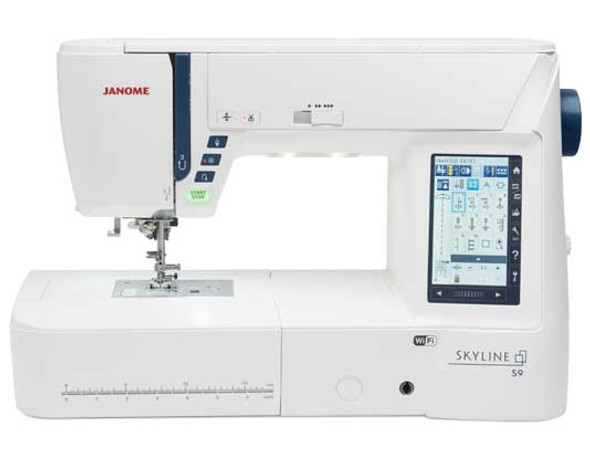 Front of sewing machine with touch screen display