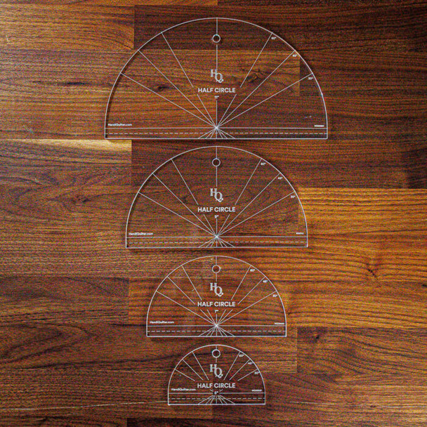 Long arm Half circle rulers top down