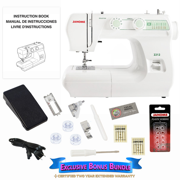Janome 2212 Sewing Machine with Bonus Package